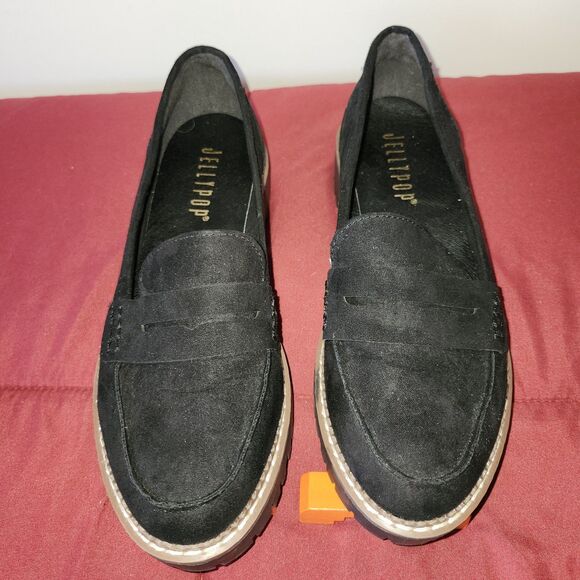 Jellypop Shoes Womens 6 M Paris Slip On Loafers Black Comfort Suede Casual - Picture 4 of 8